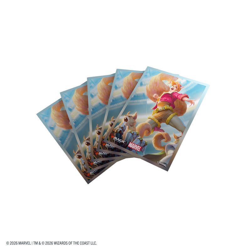 Load image into Gallery viewer, Magic: The Gathering | Marvel Super Heroes Premium Art Sleeves - Go Nuts! - Card sleeves with art of Squirrel Girl
