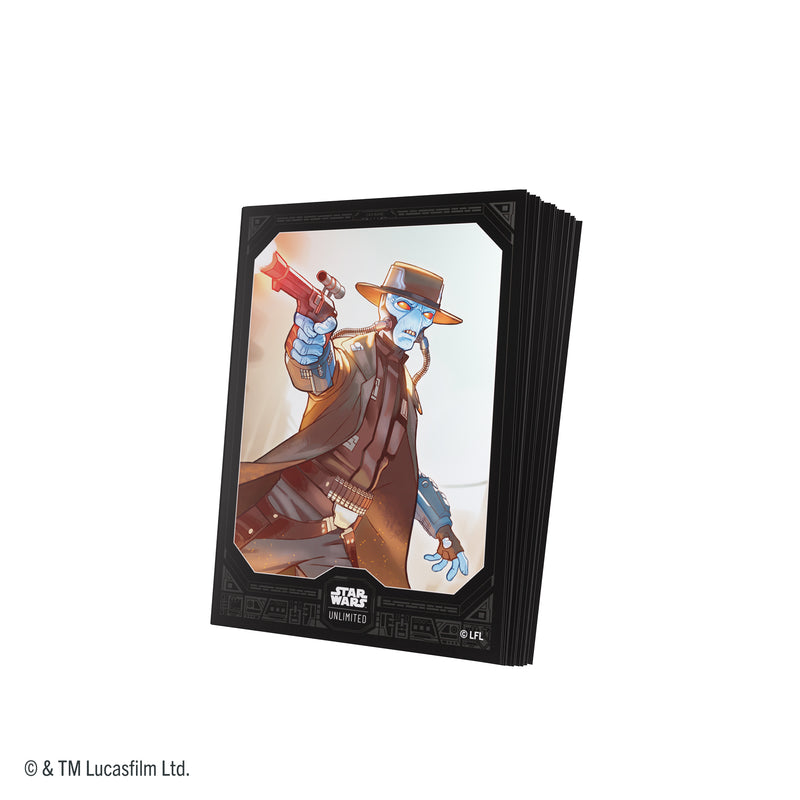 Load image into Gallery viewer, Star Wars: Unlimited Premium Art Sleeves - Cad Bane - view of pile of card sleeves featuring art of Cad Bane. 
