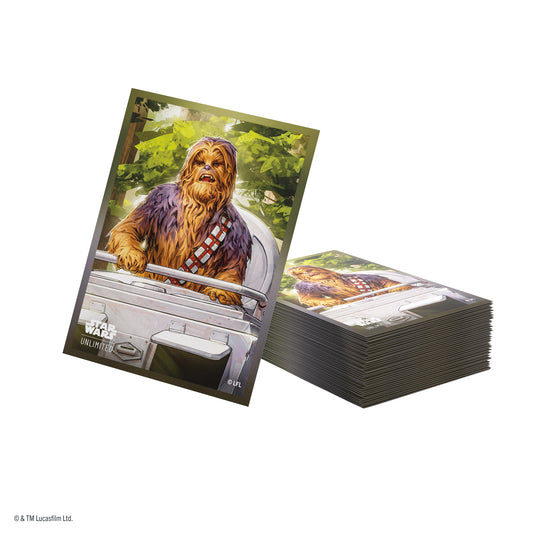 Star Wars: Unlimited Premium Art Sleeves - Chewbacca - View of card sleeves featuring art of Chewbacca.