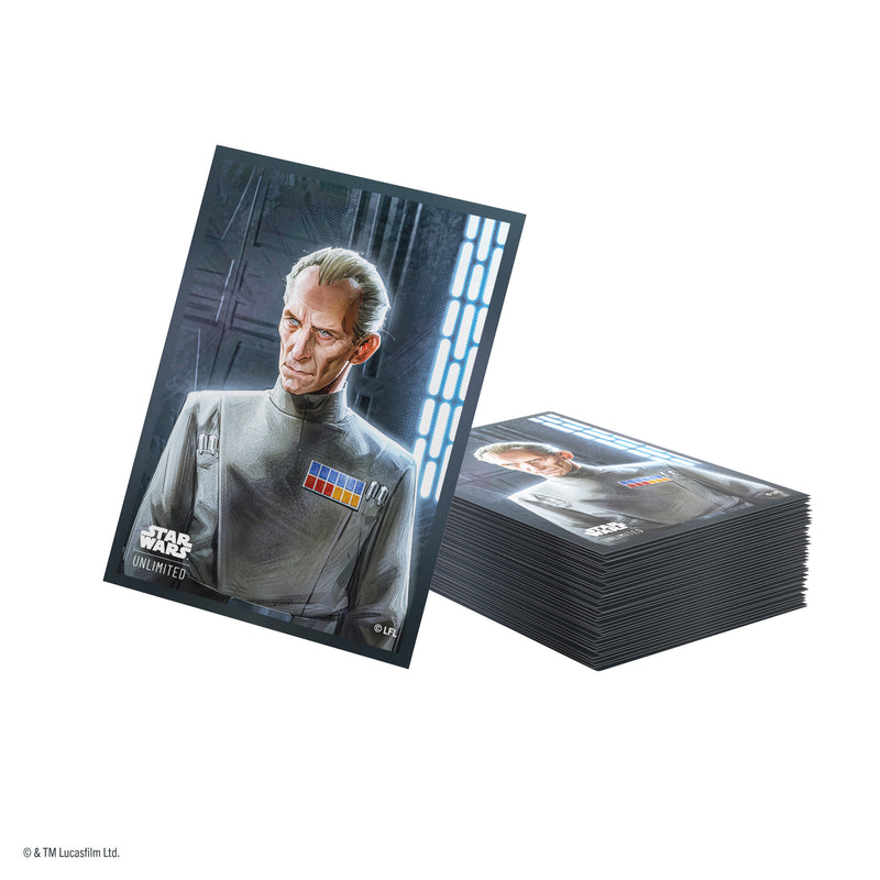 Load image into Gallery viewer, Star Wars: Unlimited Premium Art Sleeves - Grand Moff Tarkin - View of card sleeves featuring art of Grand Moff Tarkin.

