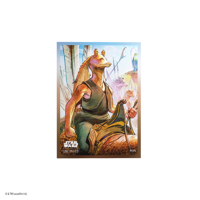 Load image into Gallery viewer, Star Wars: Unlimited Premium Art Sleeves - Jar Jar Binks - View of card sleeve featuring art of Jar Jar Binks.
