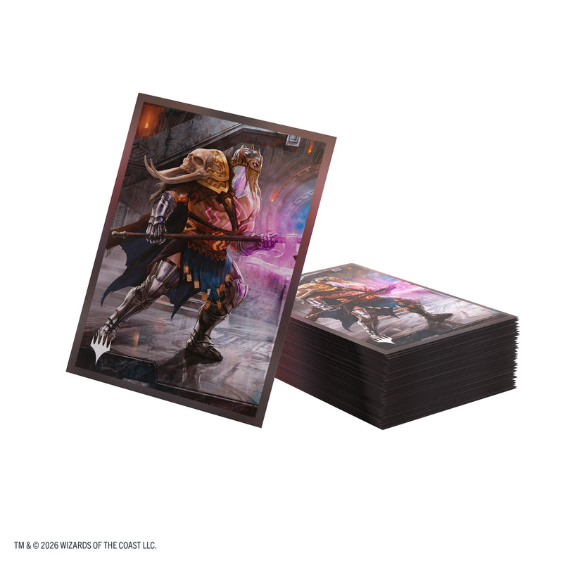 Load image into Gallery viewer, Magic: The Gathering | Reality Fracture Premium Art Sleeves - Garruk of the Veil - View of pile of card sleeves featuring art of Garruk of the Veil with the Magic the Gathering logo in the corner.
