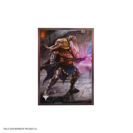Magic: The Gathering | Reality Fracture Premium Art Sleeves - Garruk of the Veil - View of card sleeve featuring art of Garruk of the Veil with the Magic the Gathering logo in the corner.