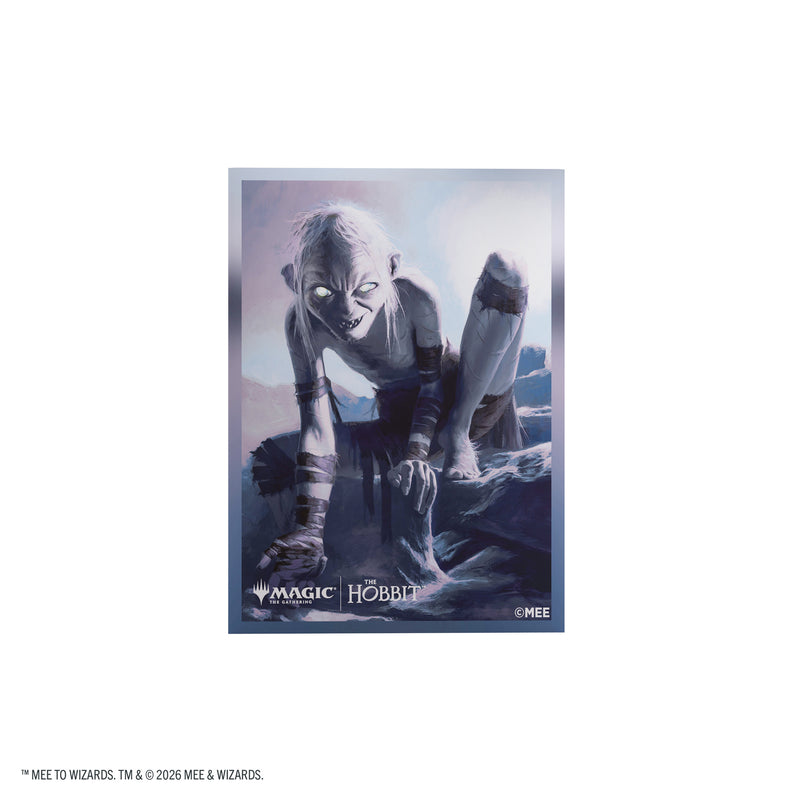 Load image into Gallery viewer, Magic: The Gathering | The Hobbit Premium Art Sleeves - Gollum, Riddle Master - View of card sleeves featuring art of Gollum and Magic the Gathering logo. 
