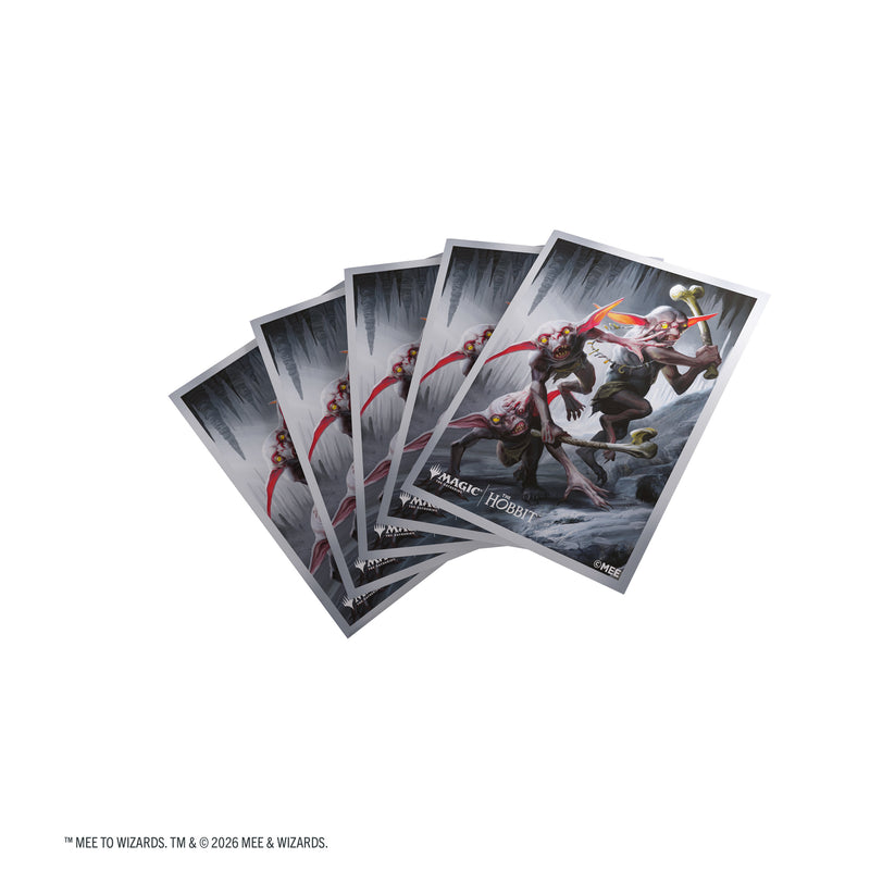 Load image into Gallery viewer, Magic: The Gathering | The Hobbit Premium Art Sleeves - Goblin Army Token - View of card sleeves featuring art of Goblins and Magic the Gathering branding in the corner.
