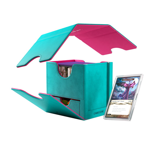 Gamegenic, Sidekick 100+ XL – Exclusive Line Teal/Pink, jusqu'à 100 Cartes à Double Couche, Couleur : Turquoise/Rose Gamegenic, Sidekick 100+ XL – Exclusive Line Teal/Pink, jusqu'à 100 Cartes à Double Couche, Couleur : Turquoise/Rose