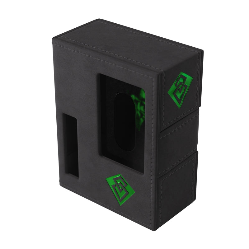 Load image into Gallery viewer, Arkham Horror: Deck Tome - New Edition Green front of box with green icon on black box.
