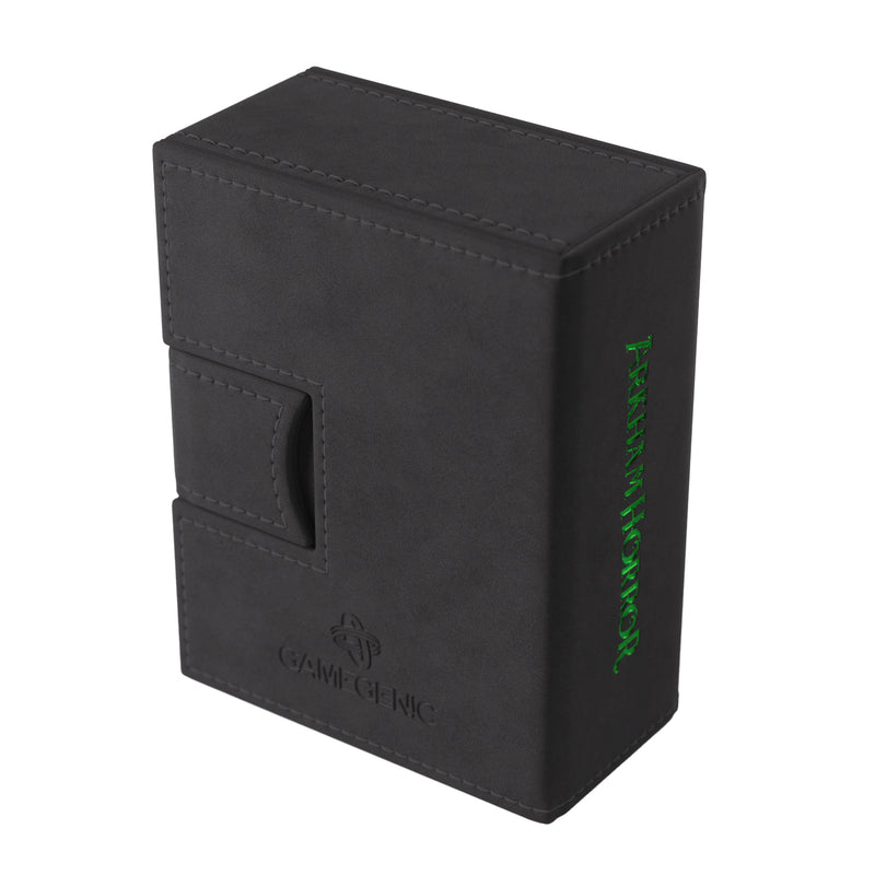 Load image into Gallery viewer, Arkham Horror: Deck Tome - New Edition Green back of box with Gamegenic logo.
