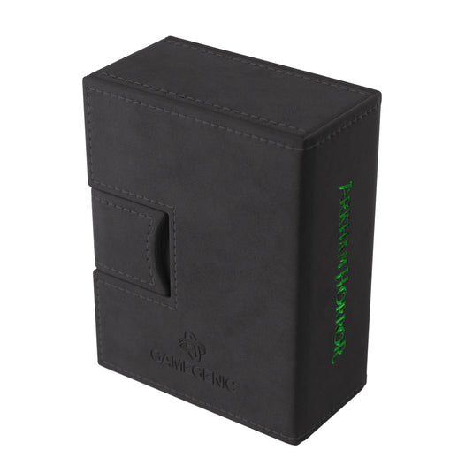 Arkham Horror: Deck Tome - New Edition Green back of box with Gamegenic logo.