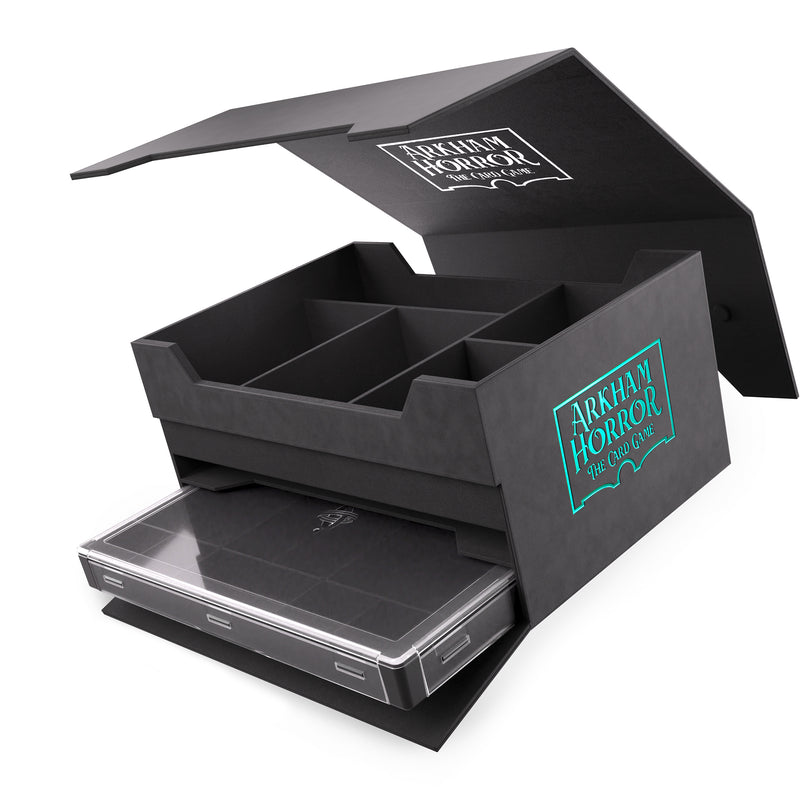 Load image into Gallery viewer, Image of open Arkham Horror: Game Night Chest showing storage compartments
