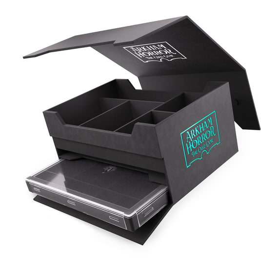 Image of open Arkham Horror: Game Night Chest showing storage compartments