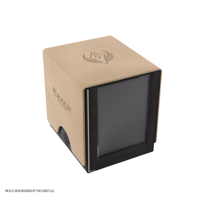 Load image into Gallery viewer, Magic: The Gathering | Secrets of Strixhaven Sidekick PRO 100+ XL - Silverquill - view of front of beige deck box with Magic the Gathering branding. 
