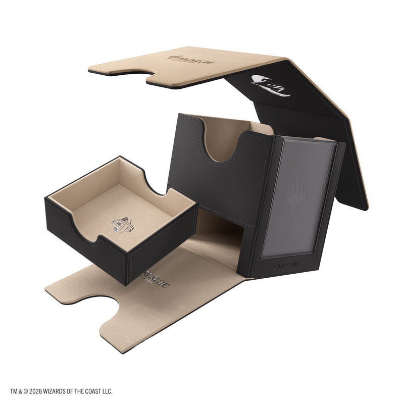 Load image into Gallery viewer, Magic: The Gathering | Secrets of Strixhaven Sidekick PRO 100+ XL - Silverquill - view of deck box with storage box removed and lid detached. 
