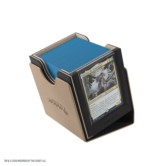 Magic: The Gathering | Secrets of Strixhaven Sidekick PRO 100+ XL - Silverquill - view of deck box inside detachable lid set up as card holder.
