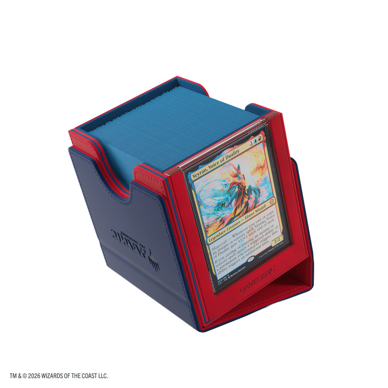 Load image into Gallery viewer, Magic: The Gathering | Secrets of Strixhaven Sidekick PRO 100+ XL - Prismari - view of deck box inside detachable top as card holder. 
