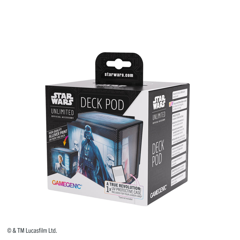 Load image into Gallery viewer, Star Wars: Unlimited Deck Pod - Darth Vader &amp; Grand Moff Tarkin - View of front of packaging with image of deck pod featuring art of Darth Vader and Grand Moff Tarkin. 
