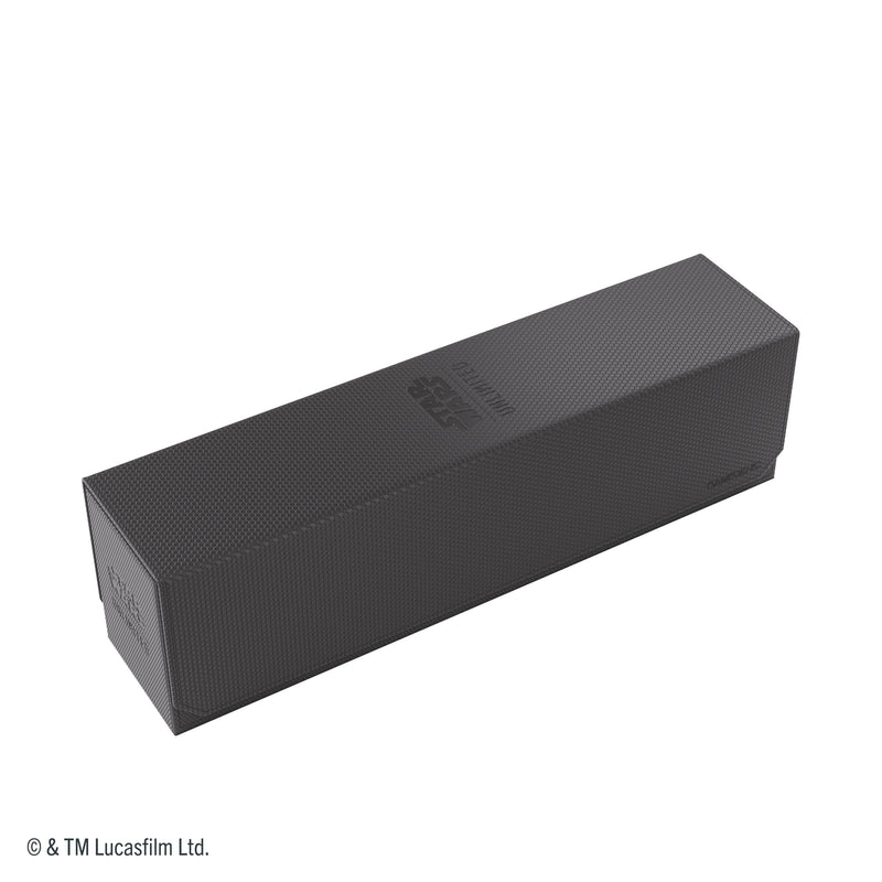 Load image into Gallery viewer, Star Wars: Unlimited Cards' Shuttle - View of black card shuttle with Star Wars Unlimited branding on the top cover. 

