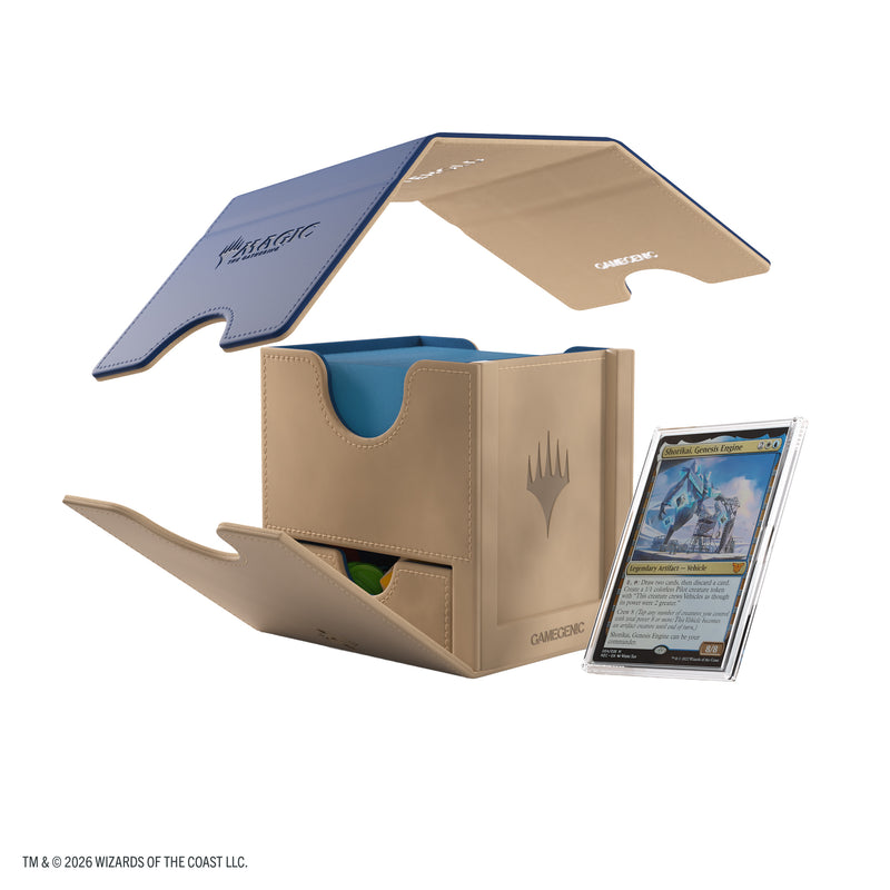 Load image into Gallery viewer, Magic: The Gathering | Reality Fracture Sidekick PRO 100+ XL - Fatehold - View of beige deck box, removeable lid, and slide card case.

