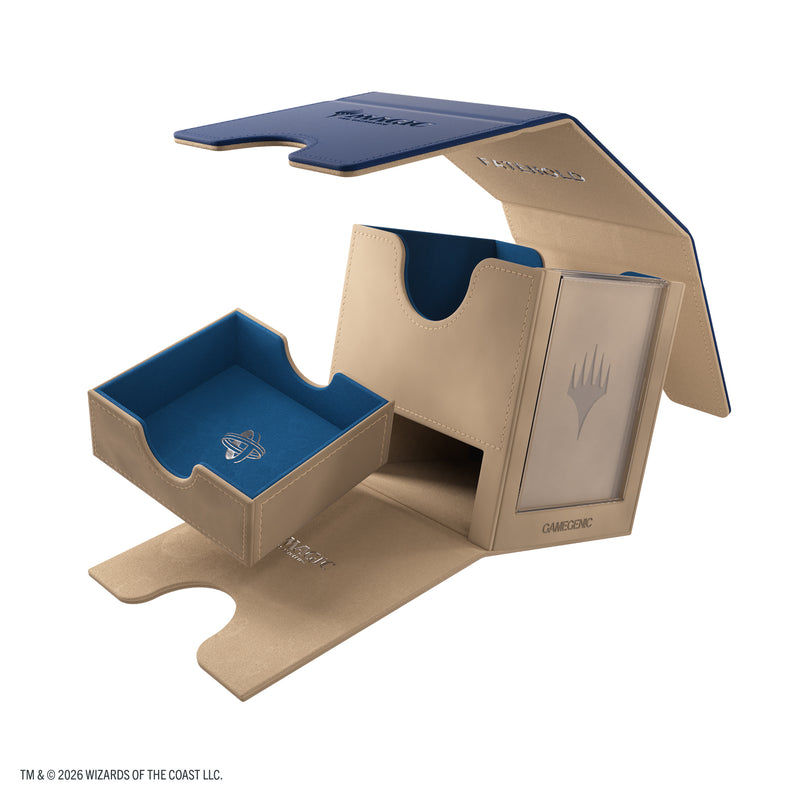 Load image into Gallery viewer, Magic: The Gathering | Reality Fracture Sidekick PRO 100+ XL - Fatehold - View of deck box, removeable storage compartment, lid and slide card case.
