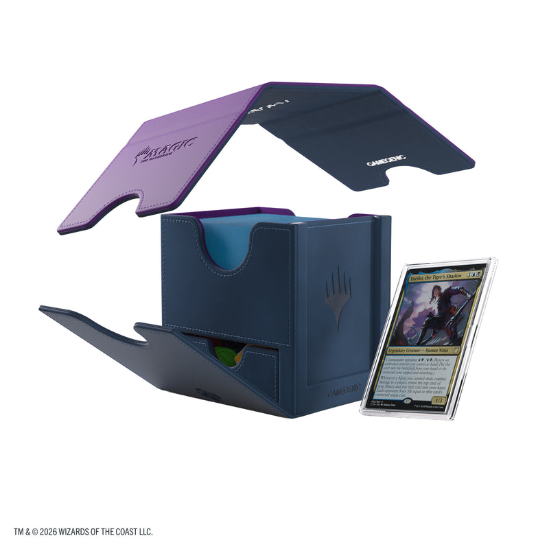 Load image into Gallery viewer, Magic: The Gathering | Reality Fracture Sidekick PRO 100+ XL - Theorix - View of deck box, storage compartment, removeable lid, and slide card case.
