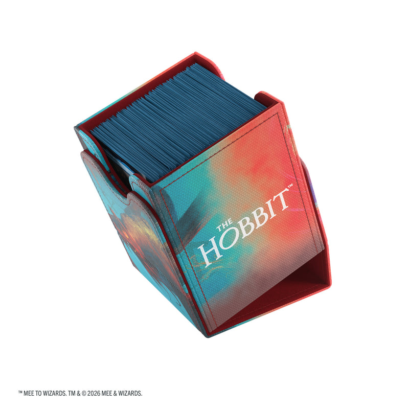 Load image into Gallery viewer, Magic: The Gathering | The Hobbit Squire 80+ XL - The Arkenstone/Smaug, Worm of Dread - View of open deck box with sample cards inside. 
