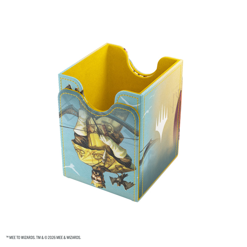 Load image into Gallery viewer, Magic: The Gathering | The Hobbit Squire 80+ XL - Gleaming Splendor/The King of Dale - View of open deck box with Magic the Gathering logo on the side. 
