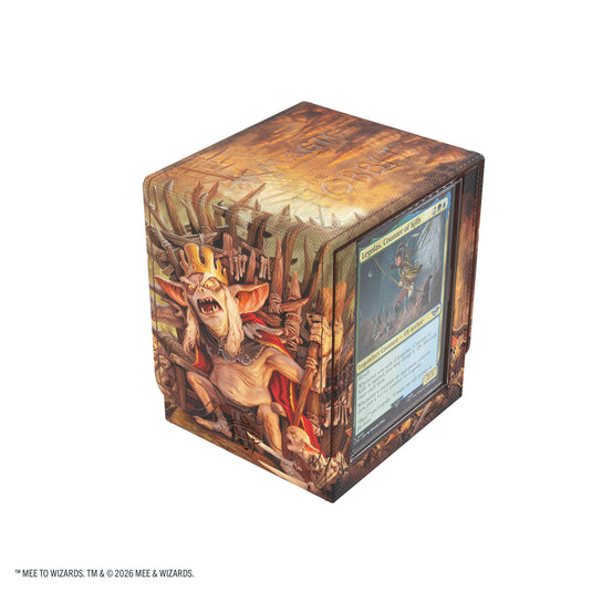 Magic: The Gathering | The Hobbit Squire PLUS 100+ XL - Battle of Goblin-Town - View of front of deck box featuring art of a goblin king. 