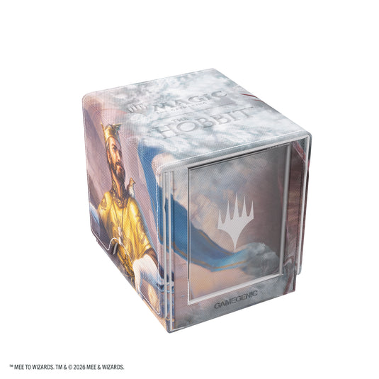 Magic: The Gathering | The Hobbit Sidekick PRO 100+ XL - Bard, King of Dale/Smaug, Wicked Worm - View of front of deck box featuring art of the King of Dale.