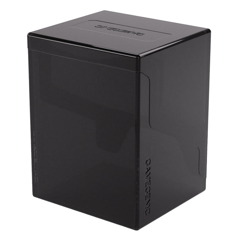 Load image into Gallery viewer, Bastion 80+ XL Black - View of back of black deck box with Gamegenic branding.
