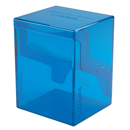Bastion 80+ XL Blue - View of back of deck box with Gamegenic branding.