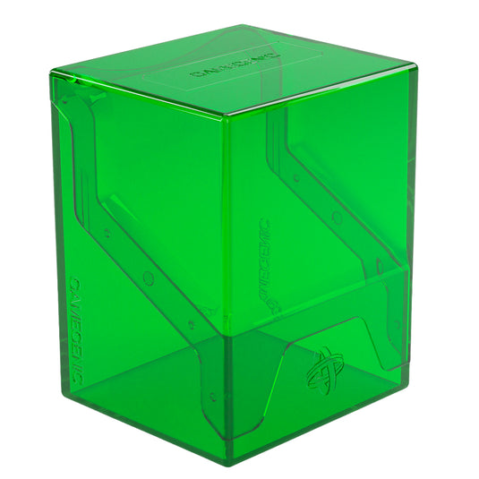 Bastion 80+ XL Green - View of front of deck box with Gamegenic branding.