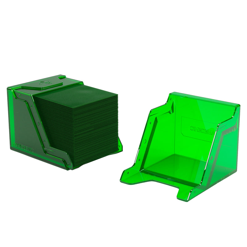 Load image into Gallery viewer, Bastion 80+ XL Green - View of open deck box with sample cards inside.
