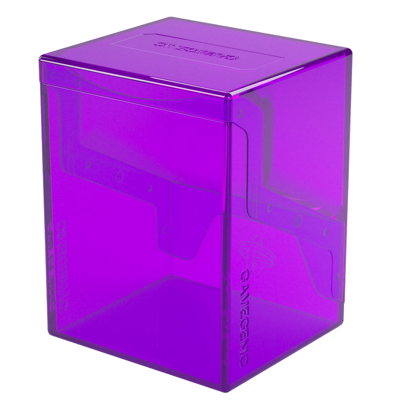 Load image into Gallery viewer, Bastion 80+ XL Purple - View of back of deck box with Gamegenic branding.
