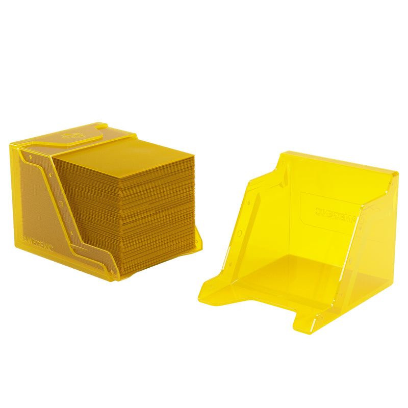 Load image into Gallery viewer, Bastion 80+ XL Yellow - View of open deck box with sample cards inside.
