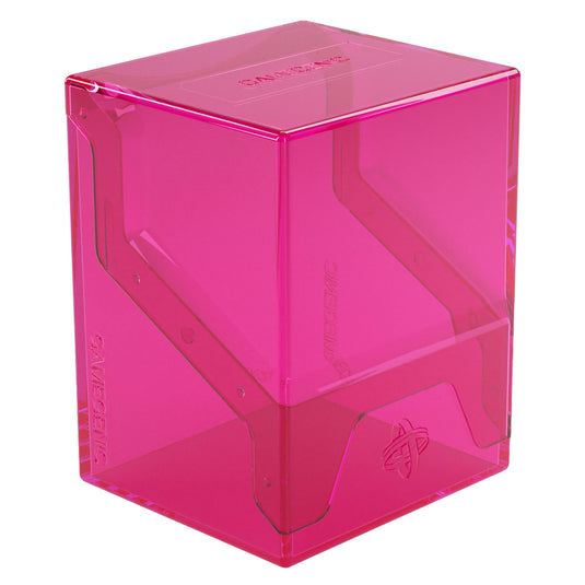 Bastion 80+ XL Pink - View of front of deck box with Gamegenic branding.