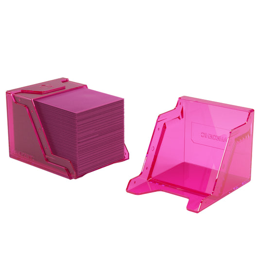 Bastion 80+ XL Pink - View of open deck box with sample cards inside.