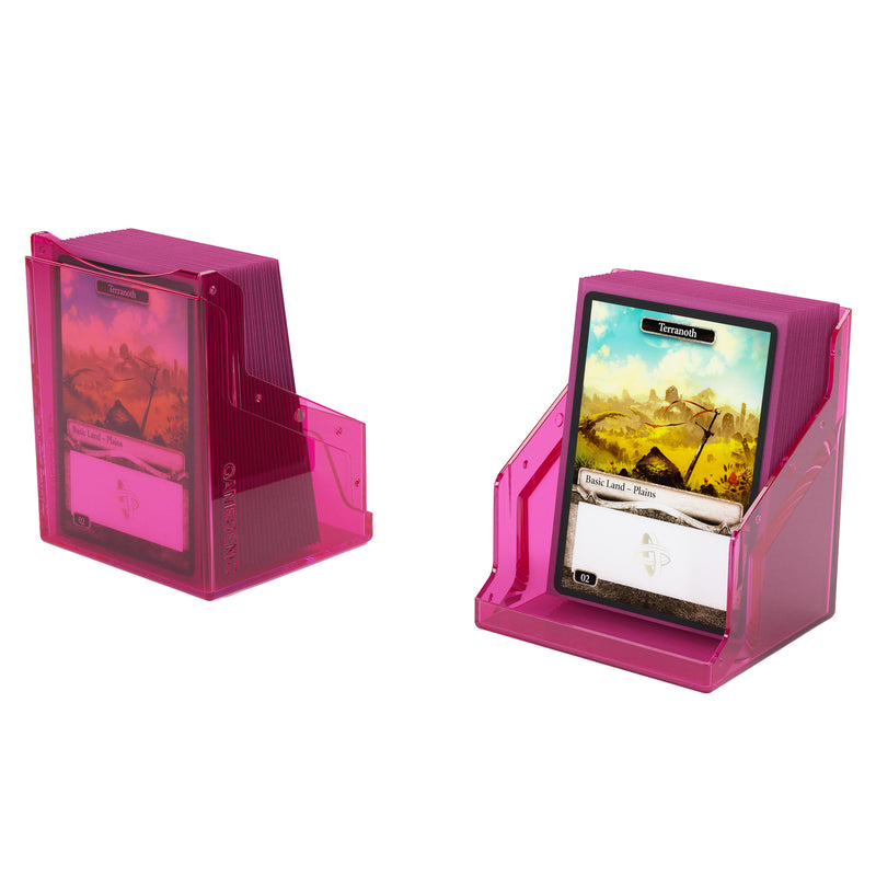 Load image into Gallery viewer, Bastion 80+ XL Pink - View of two halves of deck box holding sample cards.

