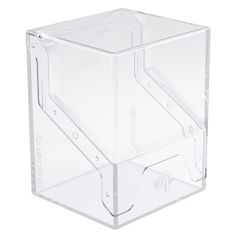 Load image into Gallery viewer, Bastion 80+ XL Clear - View of front of deck box with Gamegenic branding.
