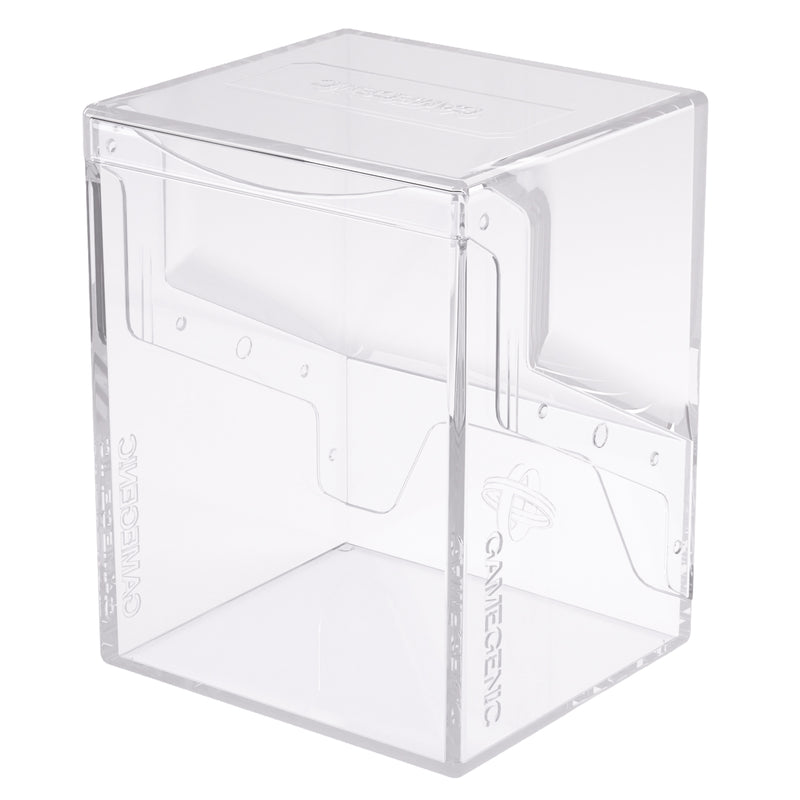 Load image into Gallery viewer, Bastion 80+ XL Clear - View of back of deck box with Gamegenic branding.
