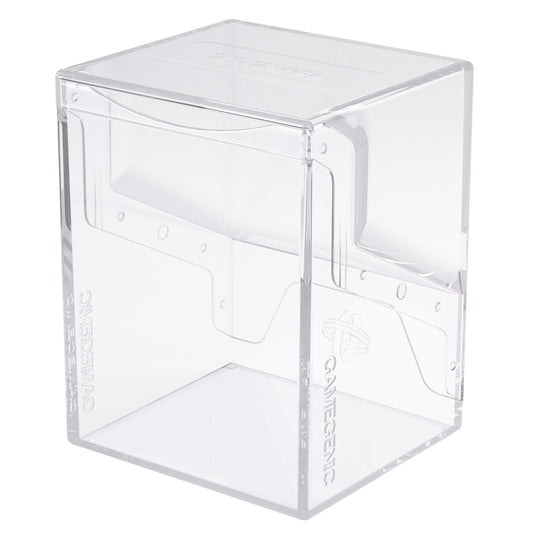 Bastion 80+ XL Clear - View of back of deck box with Gamegenic branding.