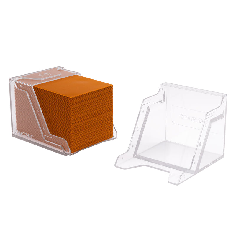 Load image into Gallery viewer, Bastion 80+ XL Clear - View of open deck box with sample cards inside.
