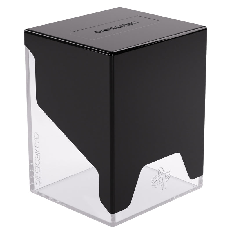 Load image into Gallery viewer, Bastion 80+ XL Black/Clear - View of front of deck box with Gamegenic branding.
