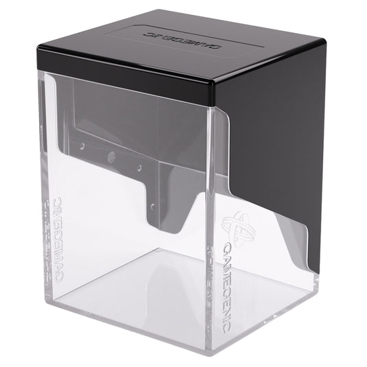Bastion 80+ XL Black/Clear - View of back of deck box with Gamegenic branding.