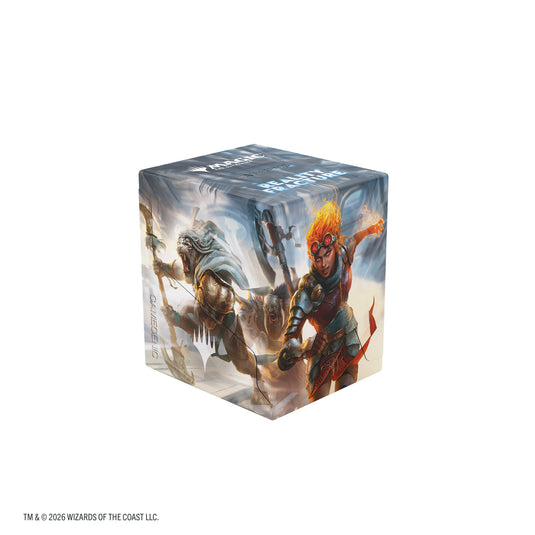 Magic: The Gathering | Reality Fracture Bastion 100+ XL - Charge the Sanctum - View of front of deck box featuring art of Magic the Gathering characters and the Magic the Gathering logo.