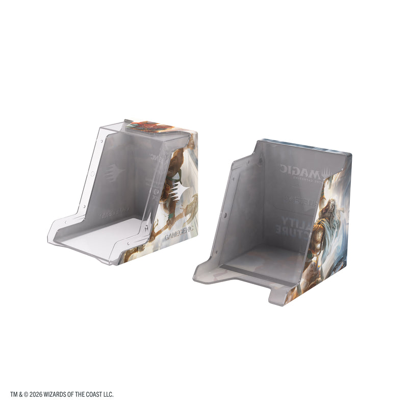 Load image into Gallery viewer, Magic: The Gathering | Reality Fracture Bastion 100+ XL - Charge the Sanctum - View of two halves of empty deck box.
