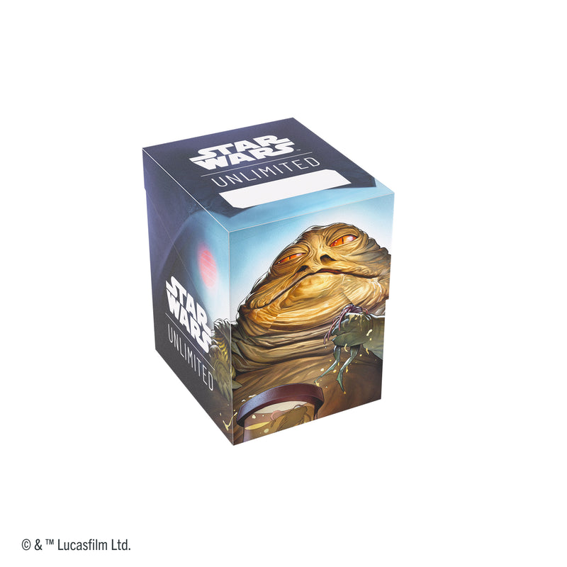 Load image into Gallery viewer, Star Wars: Unlimited Soft Crate - Leia Organa/Jabba the Hutt front of box with art of Jabba the Hutt
