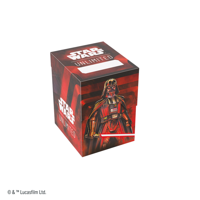 Load image into Gallery viewer, Star Wars: Unlimited Soft Crate - Darth Vader Unstoppable/Director Krennic front of box with art of Darth Vader.
