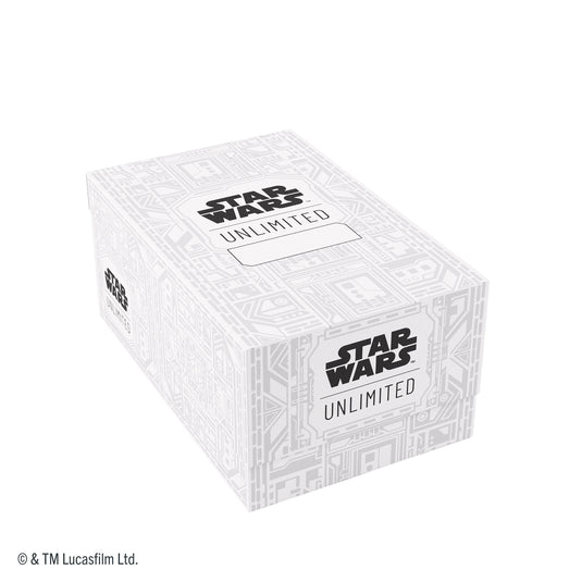 Star Wars: Unlimited Double Soft Crate - Unlimited Pattern White - Front of box with Star Wars Unlimited branding. 