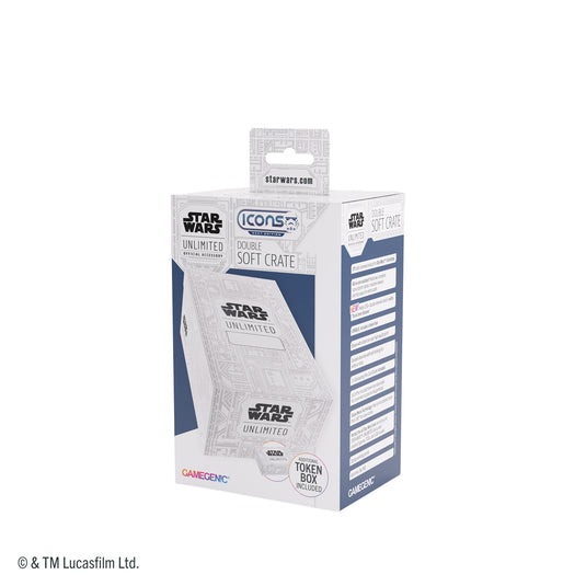 Star Wars: Unlimited Double Soft Crate - Unlimited Pattern White - Front of packaging with image of white Star Wars Unlimited deck box. 
