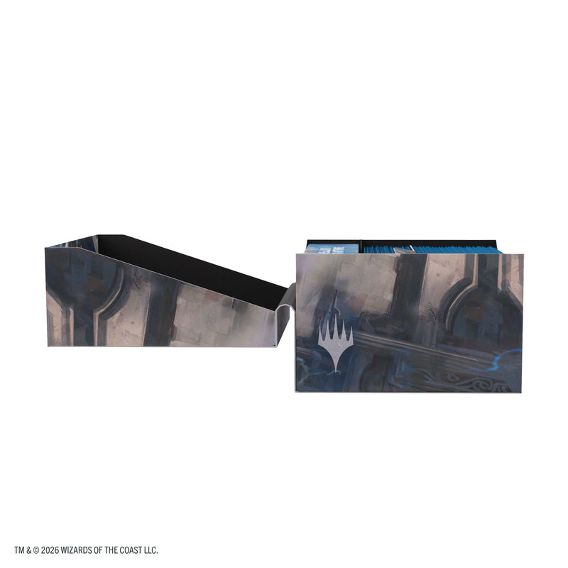 Load image into Gallery viewer, Magic: The Gathering | Reality Fracture Soft Crate 100+ XL Sideloading - Tam Beleren, Conflicted/Jace, Building Reality - View of side of deck box with Magic the Gathering logo.
